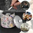 thumbnail image 4 of Yayeee Ashtray with Lid for Cigarette Smokeless Stainless Steel Home Ash Holder, Purple Floral Pattern, 4 of 7