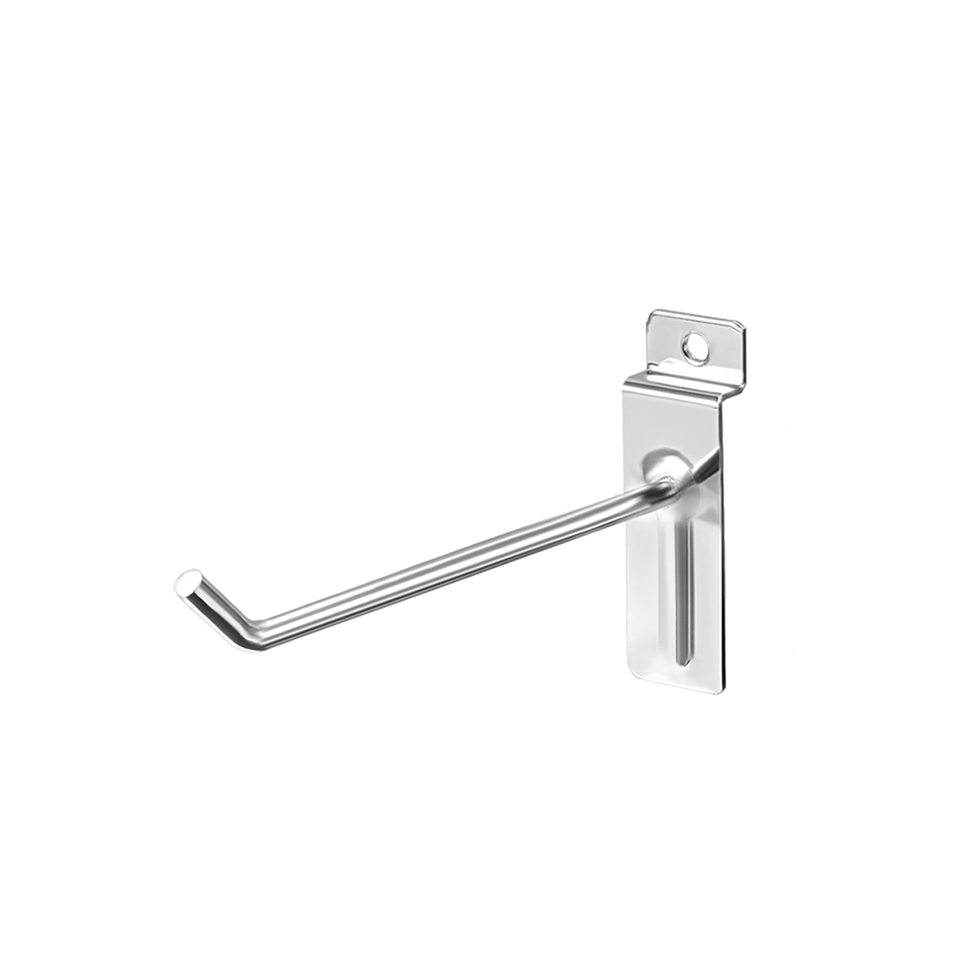 10cm Slat Wall Hook for Room Garage Retail Store Display, Chrome Plated, Silver Tone, 8 Pcs