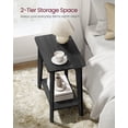 thumbnail image 6 of VASAGLE MAEZO Collection - Side Table, 2-Tier Small Rectangular End Table, 11.8 x 18.9 x 21.8 Inches, Nightstand with Tapered Legs, Curved Transitions, for Small Spaces, Charcoal Gray, 6 of 6