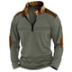 thumbnail image 1 of Sudadera sin capucha para hombre, informal, de color liso, con tejido sin capucha, para mantener el calor, con capucha, de manga larga, de poliéster, 1 of 5
