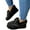 Black, variant on Rockomi Winter Loafers for Women Shoes Lined Warm Bowknot Ankle Boots Moccasin Slipper Plush Loafers Anti-Slip Black 7