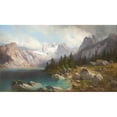 thumbnail image 3 of Carl Millner 18x12 Black Modern Framed Museum Art Print Titled - View on Mount Zugspitze and Lake Eibsee, 3 of 5