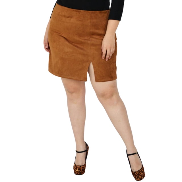 Falda de gamuza Roman Fashion/Tallas Extras, 2112 cafe 38 Roman Fashion F-ELY-2112-CAMEL