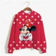thumbnail image 3 of Sudadera con estampado de Minnie Mouse de Disney para mujer, suéter de cuello redondo para primavera y otoño, ropa holgada coreana, estilo retro Harajuku coreano, 3 of 5