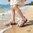 thumbnail image 2 of Fozruso Girls Close Toe Flat Sandals,Sizes 9.5 Little Kid,Girls Pearl Sandals For Toddlers Softsole Beach Shoes For Little Princesses Lightweight Summer Sandals For Girls, 2 of 7