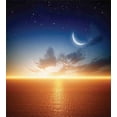 thumbnail image 3 of Ambesonne Scenery Duvet Cover Set, Sunset Sky Moon Stars, Queen, Navy Yellow Orange, 3 of 6