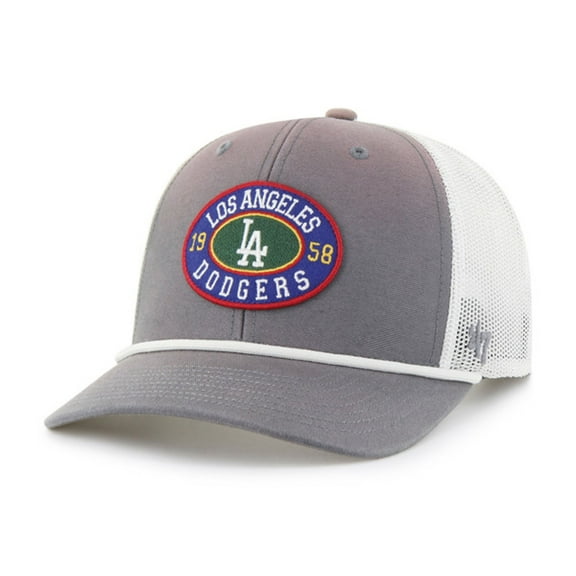 Men's '47 Gray/White Los Angeles Dodgers Tide Sweep Rope Trucker Adjustable Hat