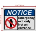 thumbnail image 2 of Emergency Exit Only Not an Entrance Sign, Industrial Exit Emergency Fire Sign 8"x12" UV Resistant for Indoor Outdoor Workplace, 2 of 7