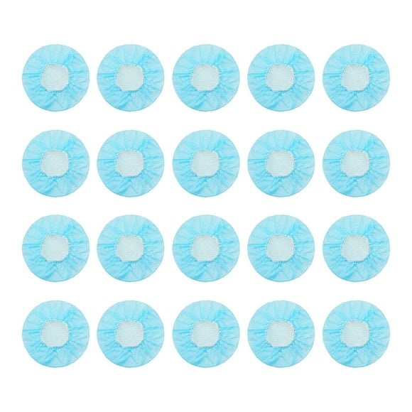 Cateissary 100 pack/lote funda desechable de tela no tejida para auriculares ingredientes seguros auriculares de fijación estable Videojuegos y accesorios azul 10-12cm