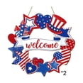 thumbnail image 2 of CuiLiyq 4th of July Wooden Welcome Door Hanger, Patriotic Memorial Day USA 250th Anniversary Sign for Front Porch Wall Entryway Home Decor, 2 of 6
