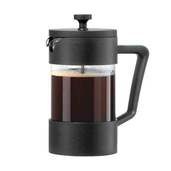 Oggi Borosilicate Glass French Press Coffee Maker (20oz)- 5 Cup Capacity, Coffee Press, Single Serve Coffee Maker, Stainless Steel Lid & Plunger, Make Great Coffee Gifts