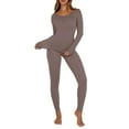 thumbnail image 2 of Stamzod Fall Winter Pajamas for Women 2 Piece Long Sleeve Crewneck Pullover Shirts and Pajama Pants Sleepwear Warm Soft Pajama Set for Women Khaki B XXL, 2 of 8
