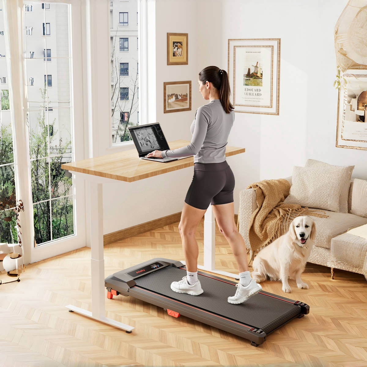 Walk Date Under Desk Treadmill With Incline,Walking Pad Treadmill With Triple Shock-Absorbing System, 2.5HP Quiet Brushless