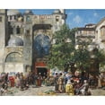 thumbnail image 2 of Alberto Pasini 17x15 Black Ornate Wood Framed Double Matted Museum Art Print Titled - Market in the East (1881), 2 of 5