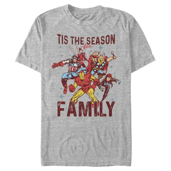 Men's Marvel Christmas Season for Family  Graphic Tee Athletic Heather Medium