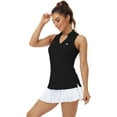 thumbnail image 3 of MoFiz US Women Sleeveless Golf Polo Shirts V-Neck Racerback Tank Tops, 3 of 5