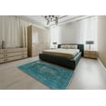 thumbnail image 5 of Ahgly Company Machine Washable Indoor Round Industrial Modern Deep-Sea Green Area Rugs, 4' Round, 5 of 7