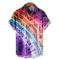 thumbnail image 3 of Camisa de verano de gran tamaño con estampado romántico de arcoíris para hombre, camisetas de manga corta con estampado digital, camisa hawaiana para hombre, 3 of 5
