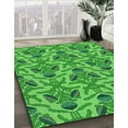 thumbnail image 2 of Ahgly Company Indoor Square Patterned Neon Green Area Rugs, 5' Square, 2 of 6