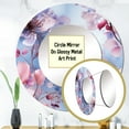 thumbnail image 3 of Designart "Purple Floral Exquisite Elegance I" Floral Rund Mirror For Wall Decor - Large Purple Round Printed Mirror -Cottage Round Living Room Mirror - 23" x 23", 3 of 6