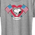 thumbnail image 3 of Peanuts - Snoopy Since 1776 Flag Heart - Women's Short Sleeve Graphic T-Shirt, 3 of 6