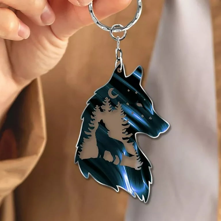 Wovilon Wolf Key Chain Plateau Wolf Key Chain, Plateau Wolf Decoration,  Wolf Key Chain Gift, Key Decoration Home Tool Kit Tools & Home Improvement