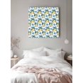 thumbnail image 3 of Canvas Print Wall Art Summer Lemon Watercolor Fruit Blue Flower Texture Framed Canvas Art Wall Decor Pictures Painting Morden Artwork for Living Room Bedroom, Ready to Hang, 24"x24", 3 of 4