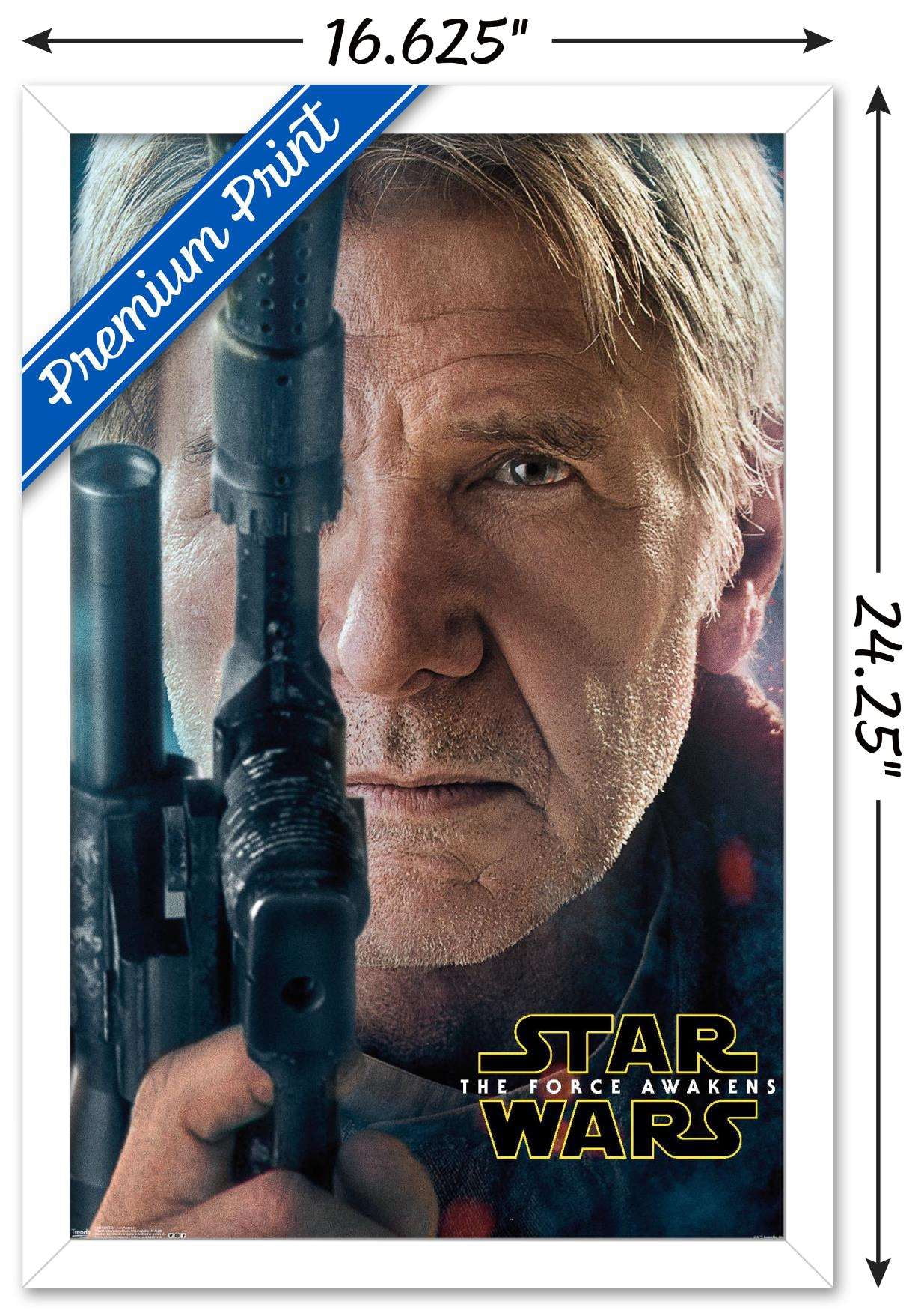 Star Wars: The Force Awakens - Han Portrait Wall Poster, 14.725" x 22.375", Framed
