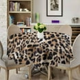 thumbnail image 3 of Leopard Print Round Tablecloth,Cheetah Skin Tiger Leather Spotted Fur Animal Wild Nature Beige Brown Texture Table Cover for Dining Room Kitchen Decoration 60x60in, 3 of 6