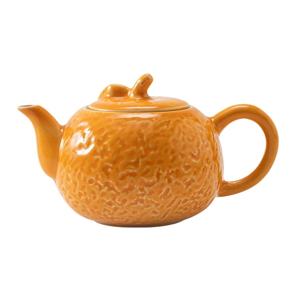 Tetera de cerámica, tetera con forma de naranja, tetera, tetera suelta, tetera para salón de té