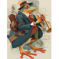thumbnail image 1 of Frog Musician Trumpet Canvas Wall Art 15.75x11.81 Inches, 1 of 8