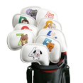 thumbnail image 6 of 9 Pieces PU Leather Golf Iron Headcover Golf Club Head Cover Protector Equipment White, 6 of 8