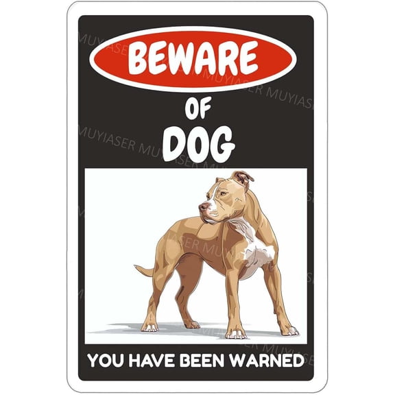 Beware Of Dog Sign Pitbull You Have Been Warned Aluminum Metal Tin Signs Door Sign Warning Sign For Fence Gate Yard Home Wall Decor 8x12 Inch