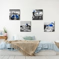 thumbnail image 3 of Italy Wall Art Mediterranean Pictures Wall Decor for Bathroom Navy Blue Santorini Greek Island Canvas Prints Black and White European Beach Paintings Greece Poster Artwork Home Decorations 12x12 4Pcs, 3 of 6