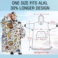 thumbnail image 4 of Oversized Wearable Blanket Hoodie,Baseball Football Pattern Sherpa Blanket Hoodie with Super Pockets,Super Warm Fuzzy Pullover for Women & Men, 4 of 6
