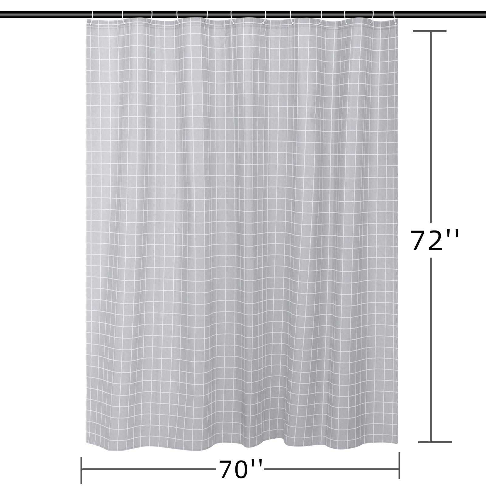 RAY STAR Shower Curtain Liner Plastic 72 x 70 Inches for Bathroom, Extra Long Shower Curtains with 3 Magnets Waterproof Rust-Resistant Grommets 12 Plastic Hooks PEVA Shower Liner