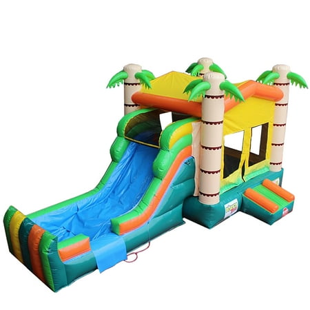 Inflatable Commercial Grade Bounce House Tropical 100% PVC With Blower