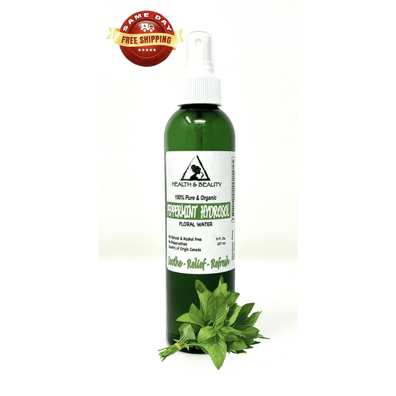 Peppermint Hydrosol Organic Floral Water Pure Natural 8 oz