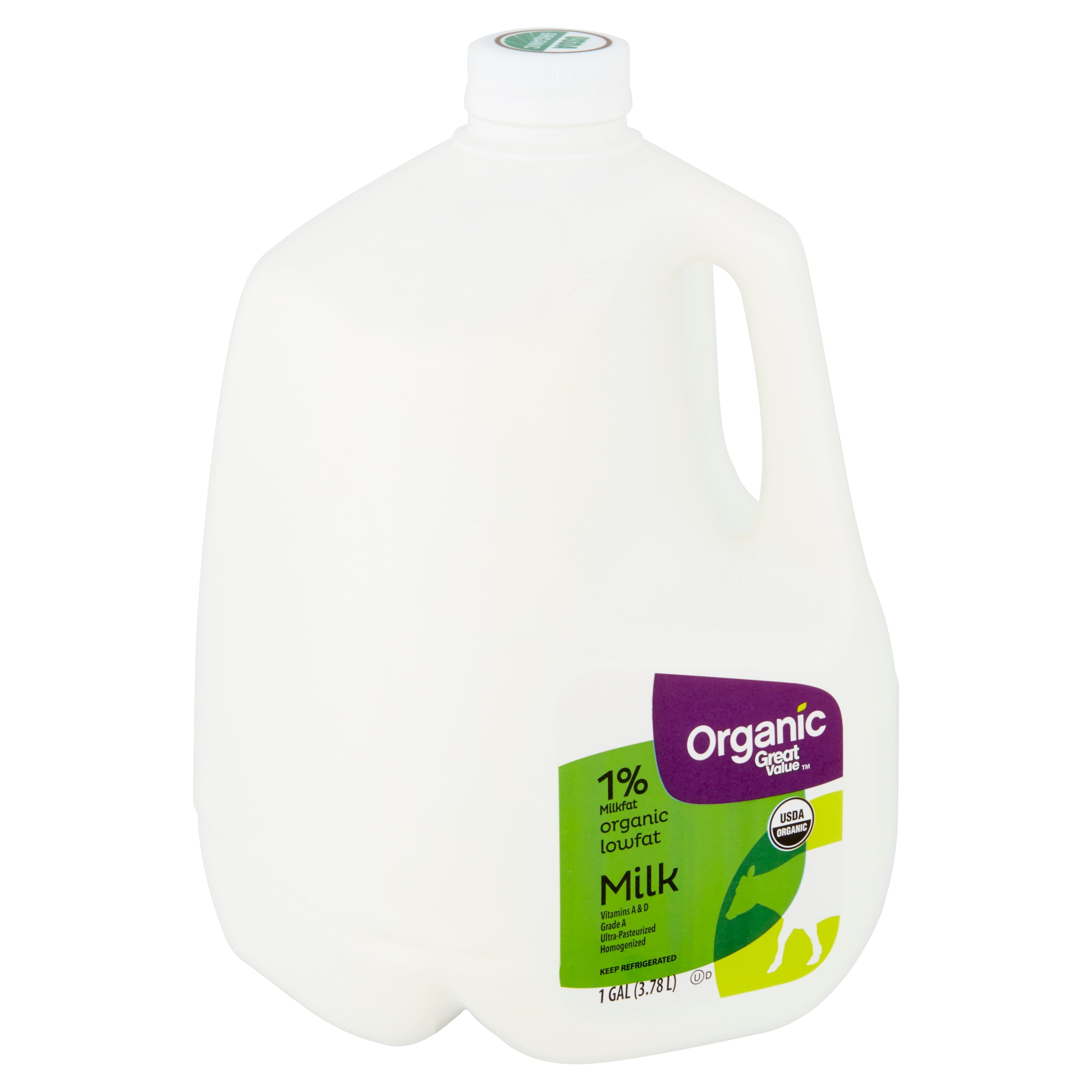 Great Value Organic Lowfat 1% Milk, 1 Gallon