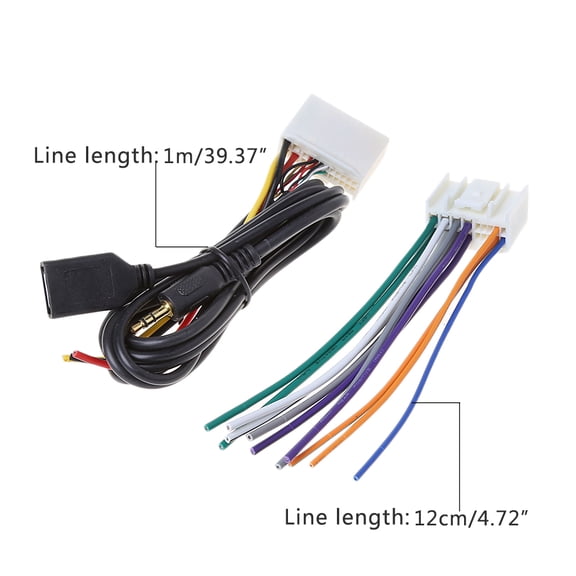 Car Wire Harness Adapter Stereo Radio Power Connector For Radio Harness Stereo Radio Power Connector with USB&AUX Plug