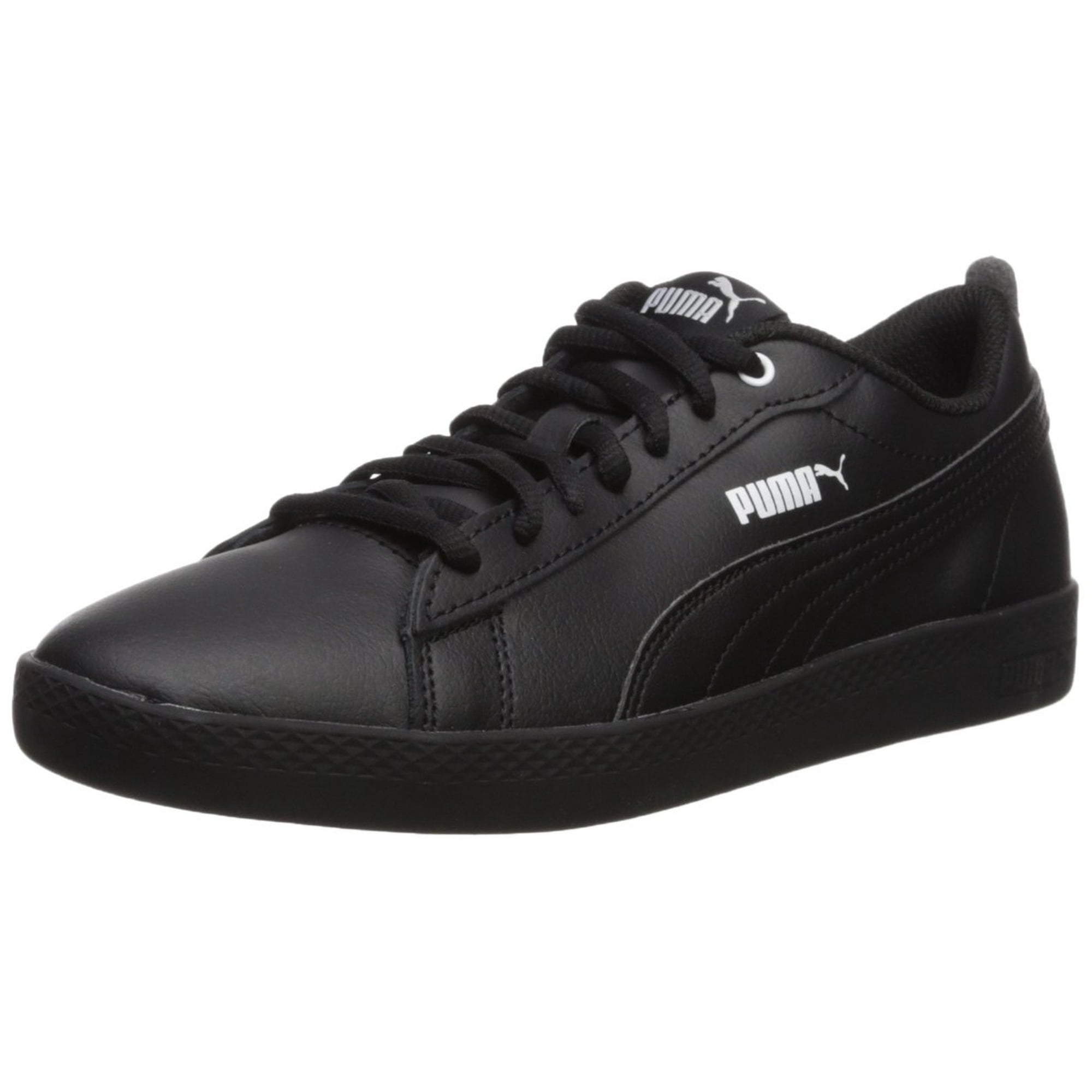 PUMA Women s Smash WNS v2 Leather Sneaker Black 7 M US Walmart
