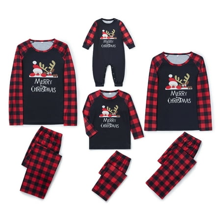 

wsevypo Christmas Pyjamas for Family Matching Red Plaid Pjs Sleepwear Set Gifts for Men Women Kids Baby Holiday Pajama Sets