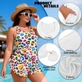 thumbnail image 6 of Xoenoiee Colorful Leopard Print Womens 2026 Plus Size Tankini Swimsuits Rash Guard Athletic Two Piece Swimwear Bathing Suits with Pockets for Women, L, 6 of 7