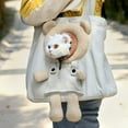thumbnail image 2 of LANFENG Small Puppy Dog Carrier Cat Sling Bag Carrier for Small Dogs, Cute Soft Bear-Shaped Show Head Pet Canvas Shaped Shoulder Kitten Carrier Bag Travel, 2 of 8
