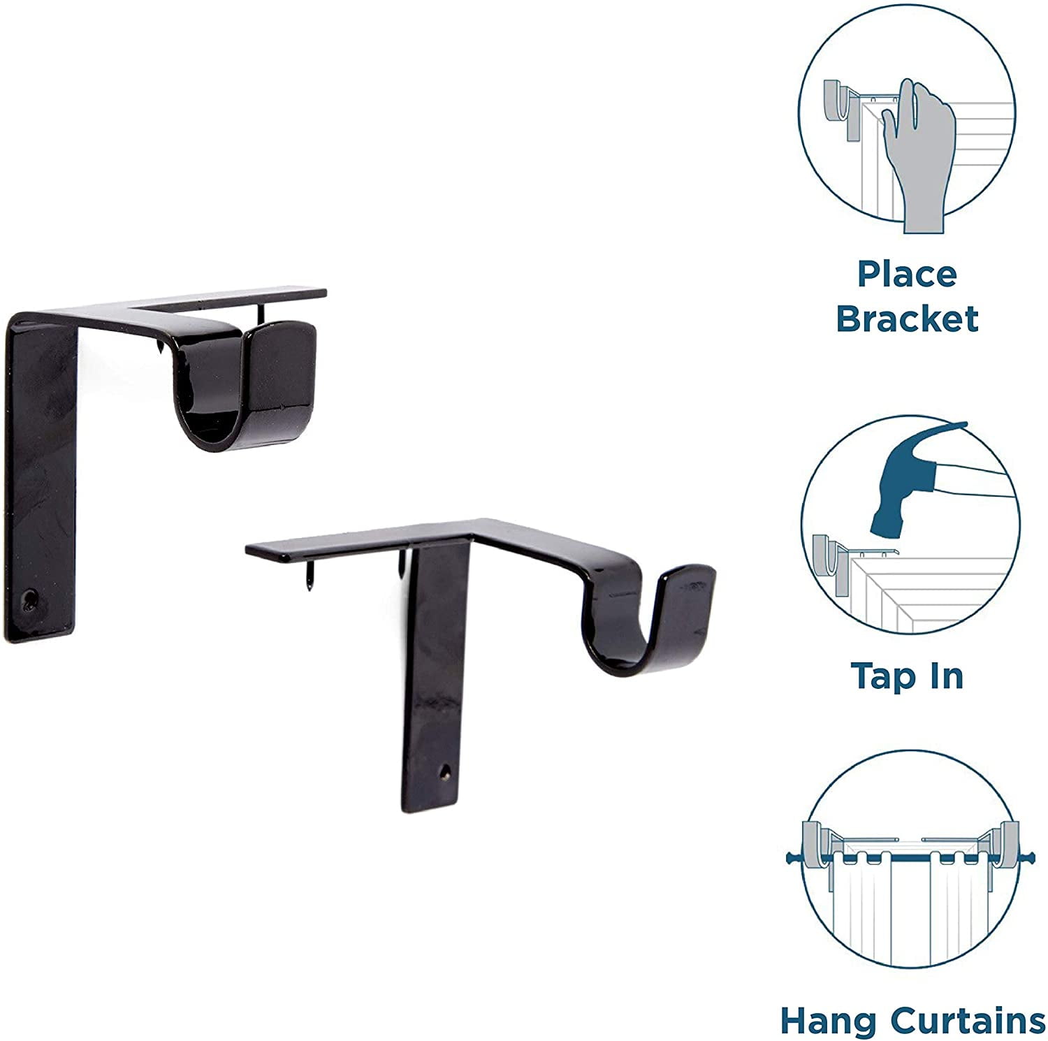Window Treatment Bracket Curtain Accessories 2-20x Plastic Without Drilling Window Treatment Bracket Curtain Accessories 2-20x Plastic Without Drilling