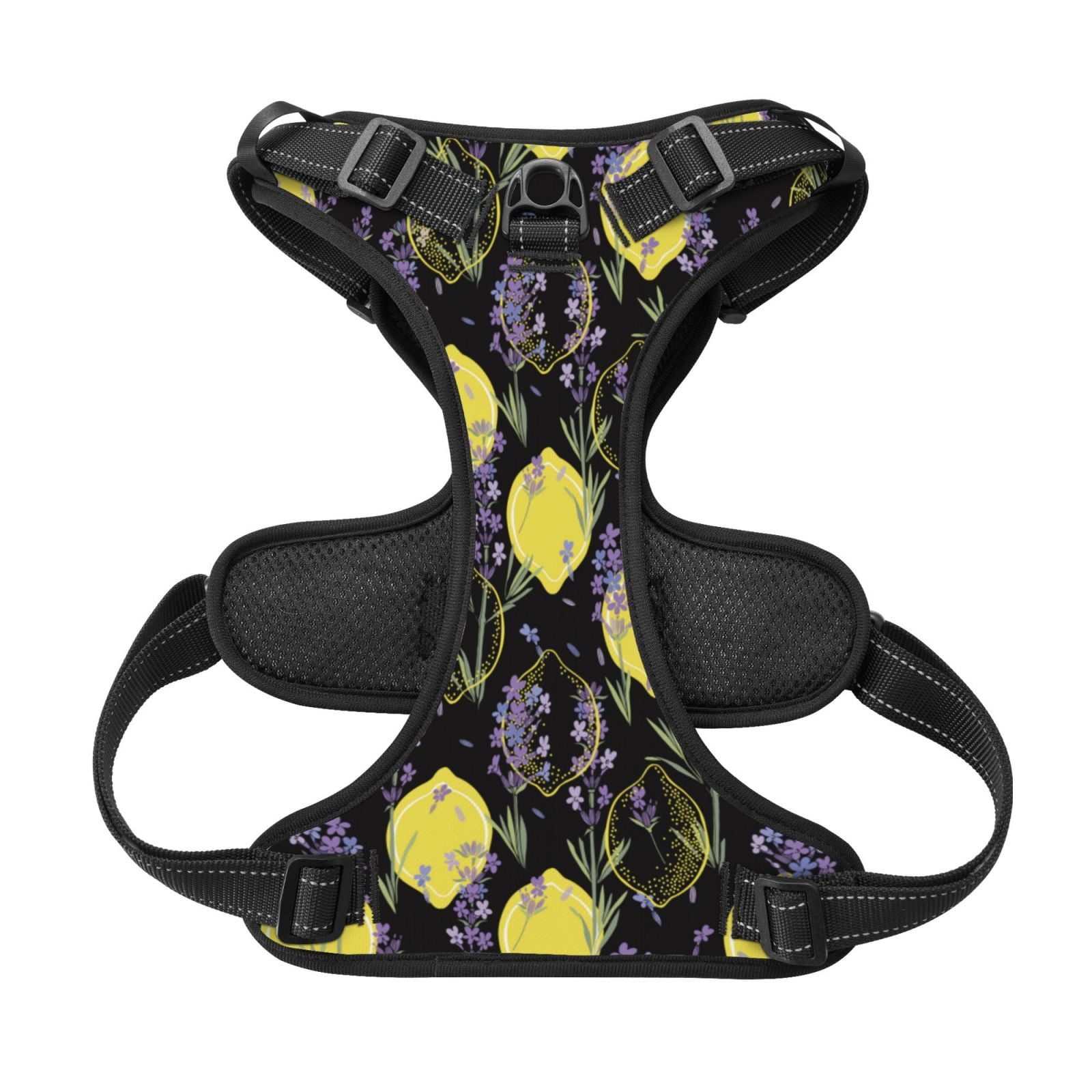 Kdxio Lavender Flowers Print No Pull Dog Harness Adjustable Reflective Oxford Easy Control Medium Large Dog Harness for Training and Everyday-Large