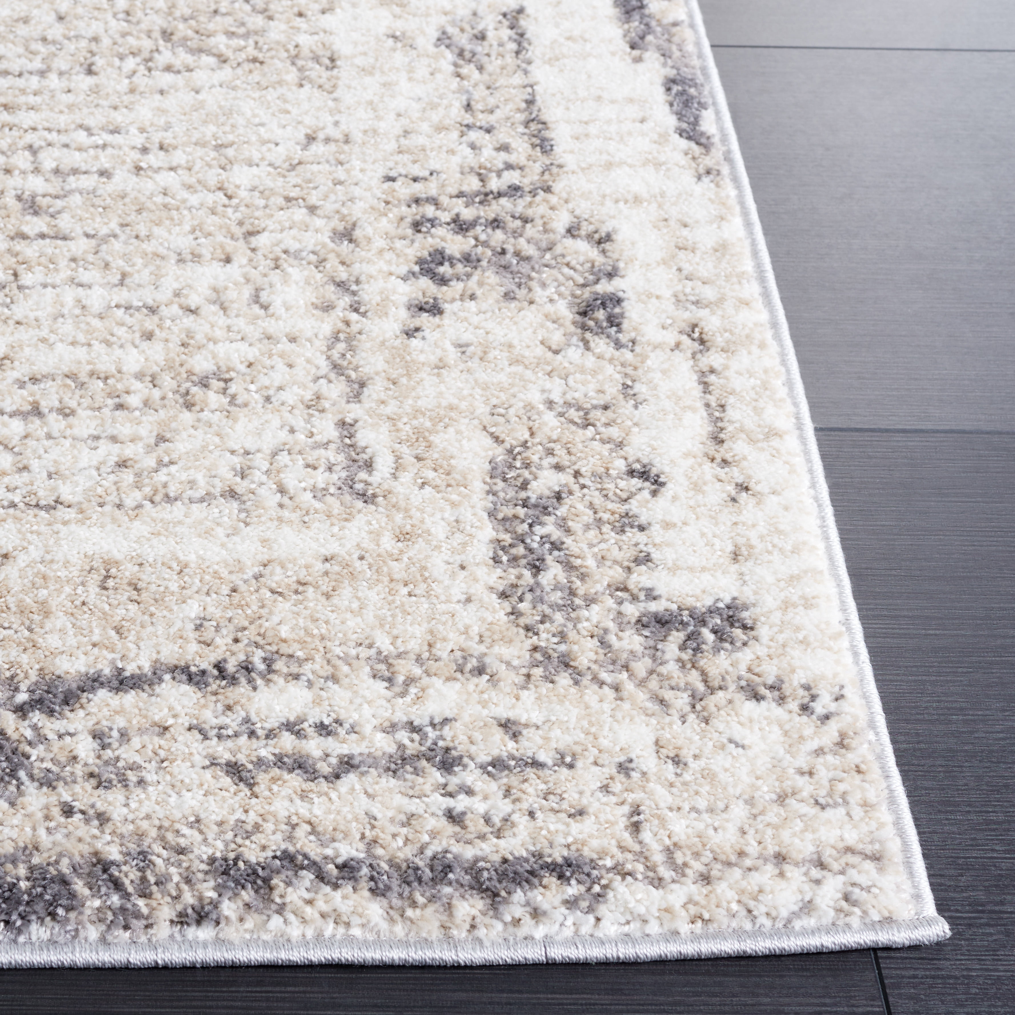 SAFAVIEH Opal Saleem Abstract Area Rug, Ivory/Grey, 9' x 12'