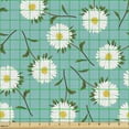 thumbnail image 2 of Ambesonne Floral Fabric by the Yard Upholstery, Blooming Asters and Leaves, 10 Yards, Seafoam Marigold White, 2 of 5