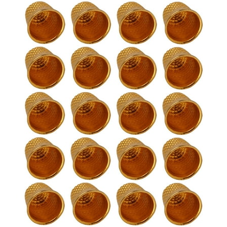 BESTOYARD 50Pcs Finger Protecting Sewing Thimble in Golden Metal Design Suitable for Sewing and Embroidery