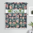 thumbnail image 2 of Pioneer Kitchen Curtains and Valance Set 36 Inch Tier Vintage Rose 3 Pieces Set Dining Room Small Curtain Drapes Cafe Curtains Valance for Home Decor Rod Pocket, 2 of 6